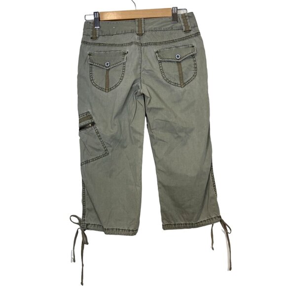 Vintage EXPRESS Womens Capri Green Cropped Pants Size 0 - Picture 2 of 8